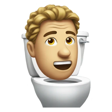 Head coming out of toilet sticker