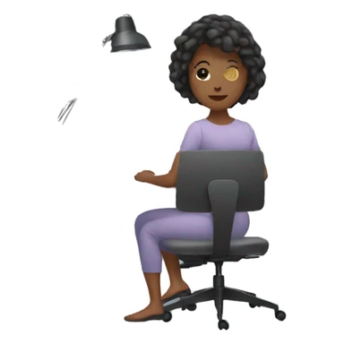 women working from home at desk sticker