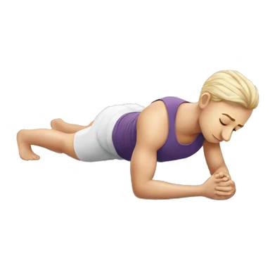 white doing plank on yoga mat sticker
