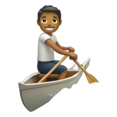 person rowing in a boat sticker