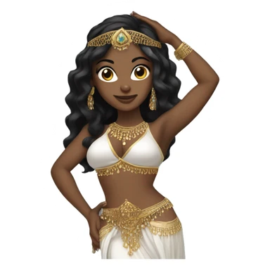 belly dancer white skin black hair sticker