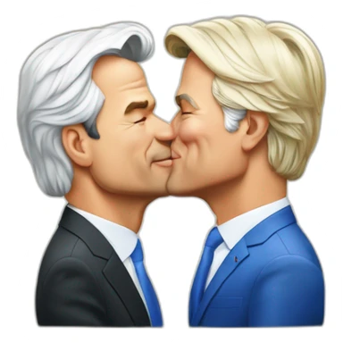 Mark Rutte Kissing Geert Wilders sticker
