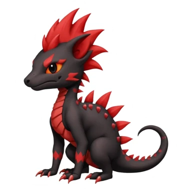 Fiery gothic evil black and red salandit-Liten-torracat with a red Mohawk  sticker