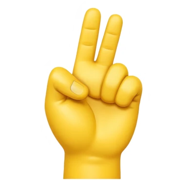 A 3D Apple-style yellow hand emoji, closed fist with thumb pointing backward over the shoulder direction, smooth rounded shape, shiny surface, clean minimal background. sticker