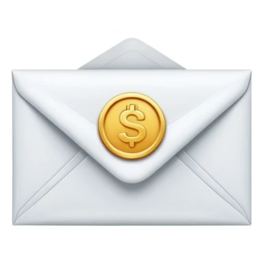 Salary enclosed in an envelope sticker