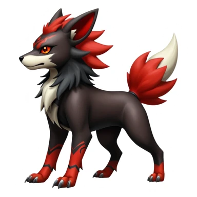 Shiny Gothic Exotic Punk’ish Cool Colorful Epic Futuristic Houndoom-Arcanine-Zorua-Torracat-Pokémon-Fakémon-hybrid-creature sticker