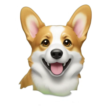Corgi play in herb sticker