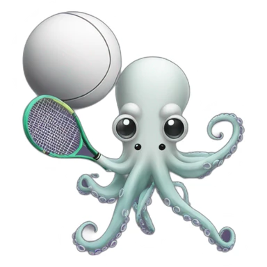 an octopus playing tennis sticker