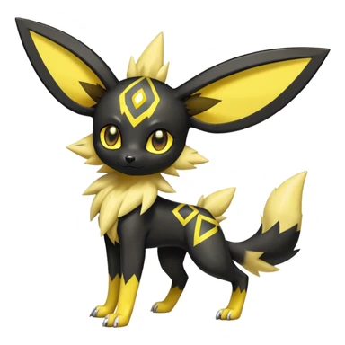 Shiny Cool Umbreon-Jolteon-Fakemon-hybrid-fusion- full body sticker