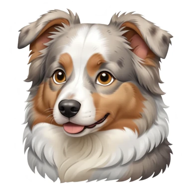 White gray tan Australian shepherd sticker