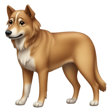 brown Eurasian dog standing. His face and back is full of dark brown spots sticker