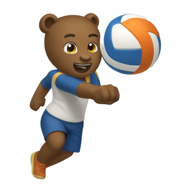 oso jugando voley sticker
