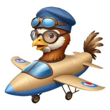 rooster pilot flying glider sticker