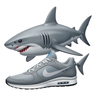 a shark with nike showes sticker