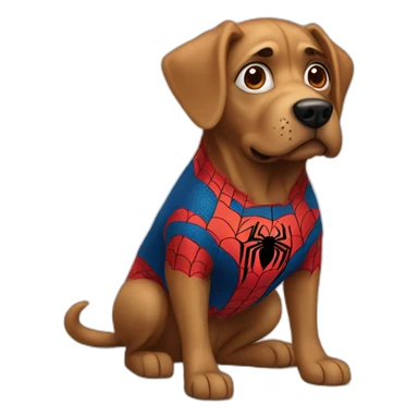 A dog in a Spider-Man costume  sticker