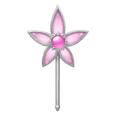 silver and pink fairy princess wand sticker
