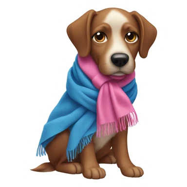 Dog with blue scarf and pink nails sticker