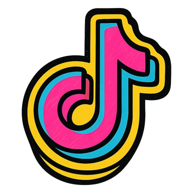 playful vibrant colors TikTok logo sticker