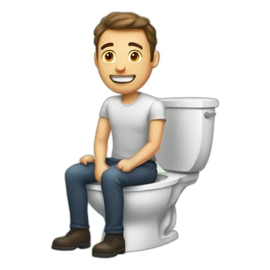 Man on toilet sticker