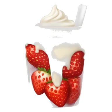 Fresas con crema blanca en un vaso 🥛 sticker