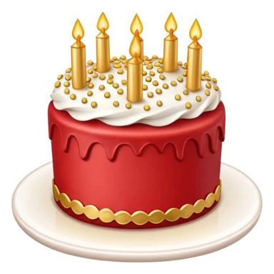 red cake with golden details sticker