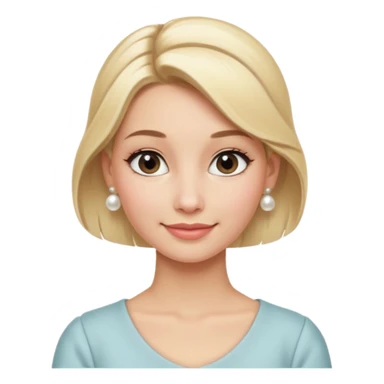 Blonde Women with Bun, Elegant Lady – blonde hair in neat low bun, pearl earrings, gentle smile.
 sticker