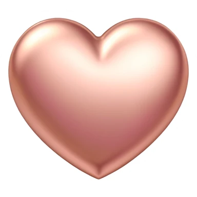 Simple elegant rose gold heart, metallic pink-gold finish sticker