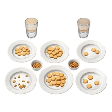 dirty table with empty plates and glasses sticker