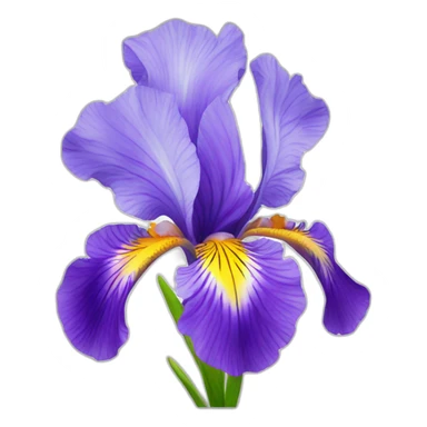 Iris flower with a rainbow behind sticker