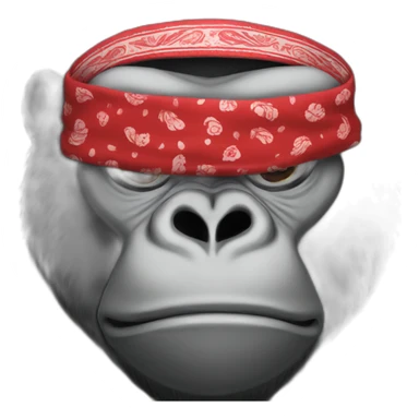 A gorilla wearing a Red bandanna with Paisley pattern around neck sticker