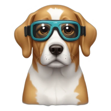 a dog wearing goggles sticker