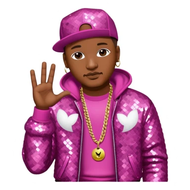 Cam'Ron, Rapper with dark pink sequin outfit sticker