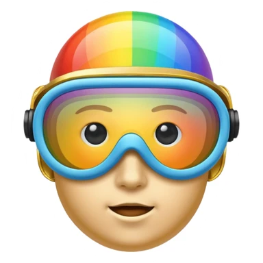 gold simulation rainbow visor goggles sticker