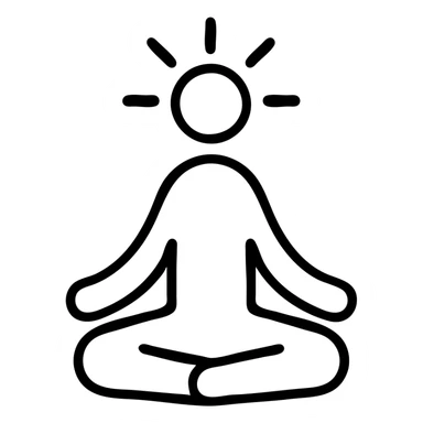 mindfulness and positivity symbol, simple outline icon style sticker