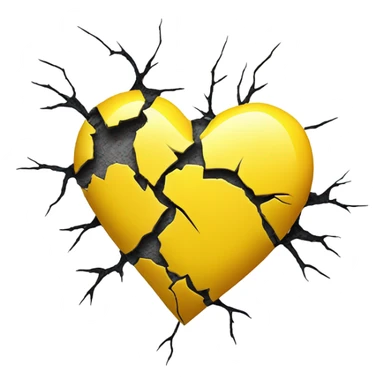Heart broken yellow sticker