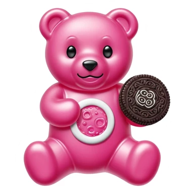 transparent pink gummy bear pink Oreo cookie sticker