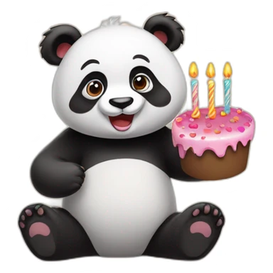 Cute panda wishing happy Birthday  sticker