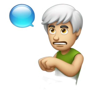 The man at the laptop gets angry and adds a bubble with the text “ПП ОЧКО” sticker