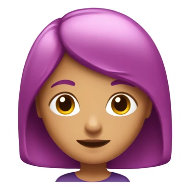 Pink hair girl with eggplant sticker