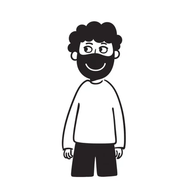 person with a happy emoji mask, sad eyes visible behind sticker