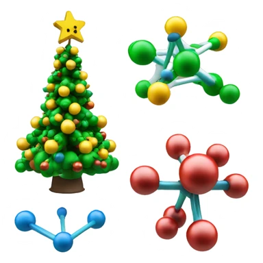 3D christmas tree using chemistry molecular model sticker