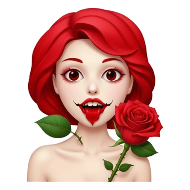 I want this emoji 💀 holding this in its mouth 🥀  sticker