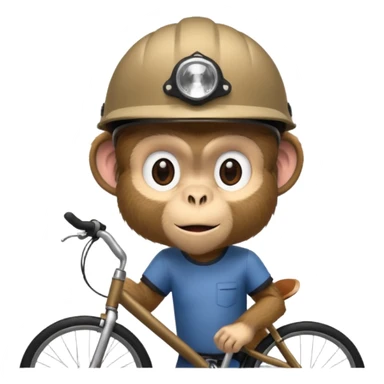 monkey with bicycle helmet sticker