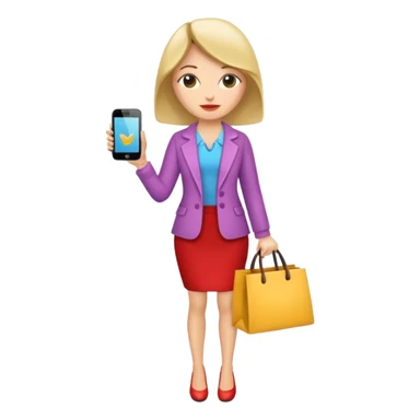 shopaholic woman sticker