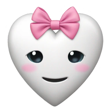 white heart with pink bow sticker