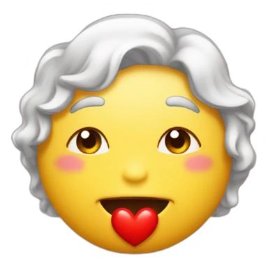 Emoji qui fait un bisou avec des cœur rouge au dessus sticker