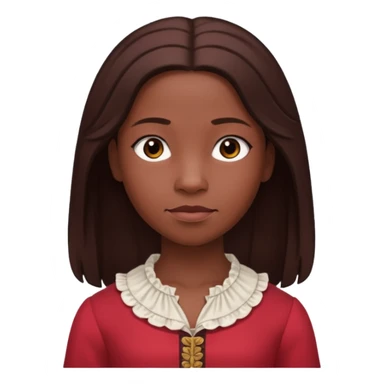 Patsey from 12 Years of Slave with dark brown hair, light red outfit sticker
