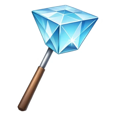 diamond minecraft hoe with sparkles sticker