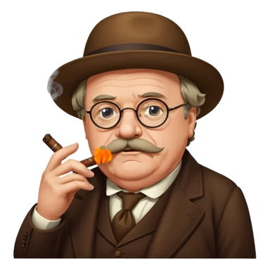 G K Chesterton smoking a cigar sticker