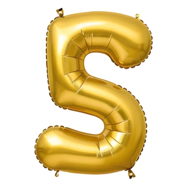 the number 2 in gold balloons sticker
